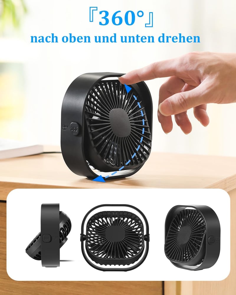 Benpen Mini USB Asztali Ventilátor 3 Fokozatú Csendes Hordozható