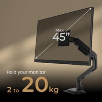 Držiak na monitor BenQ BSH01 Ergo – Plynové rameno na monitory 17–45 palcov, max. 20 kg, VESA 75x75 a 100x100 mm, upevnenie na stôl, čierne 2