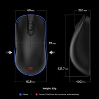 BenQ Zowie ZA13-DW 4K Wireless Esports Egér 65g Szimmetrikus Driverless - 121 x 40 x 29 mm, ZA13-DW 2