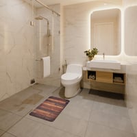 Covoraș de baie Bensey Premium cu strat de pământ de diatomee, ultra-absorbant și cu uscare rapidă, bază din cauciuc natural antiderapant, 40x60 cm, model cu aspect de lemn 2