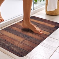 Covoraș de baie Bensey Premium cu strat de pământ de diatomee, ultra-absorbant și cu uscare rapidă, bază din cauciuc natural antiderapant, 40x60 cm, model cu aspect de lemn 4