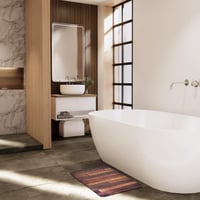 Covoraș de baie Bensey Premium cu strat de pământ de diatomee, ultra-absorbant și cu uscare rapidă, bază din cauciuc natural antiderapant, 40x60 cm, model cu aspect de lemn 3