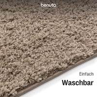 Covor cu fir lung benuta Sohari Basic, 80x150 cm, bej, lavabil, compatibil cu încălzirea prin pardoseală, pentru living, dormitor, hol sau sufragerie 5