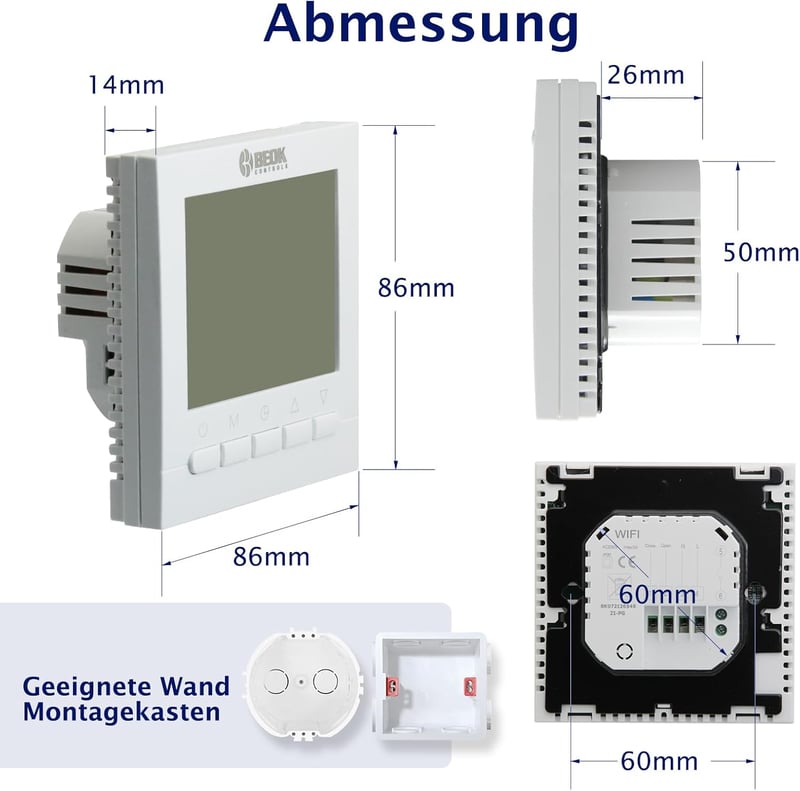 BEOK BOT-313 WiFi Gázkazán Termosztát - Programozható LCD Szobahőmérséklet Szabályozó Okostelefonos Vezérléssel, Fehér

AI: I've created a c