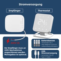 Inteligentný WiFi termostat BEOK CONTROLS BOT-R3X-WiFi pre podlahové vykurovanie a plynové kotly, kompatibilný s Tuya Smart, Alexa a Google Assistant, napájaný batériami 5