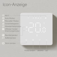 BEOK CONTROLS Digitális Termosztát Gázkazánhoz WiFi Okos Szobatermosztát Padlófűtéshez Alexa Google Home Kompatibilis Fehér 8