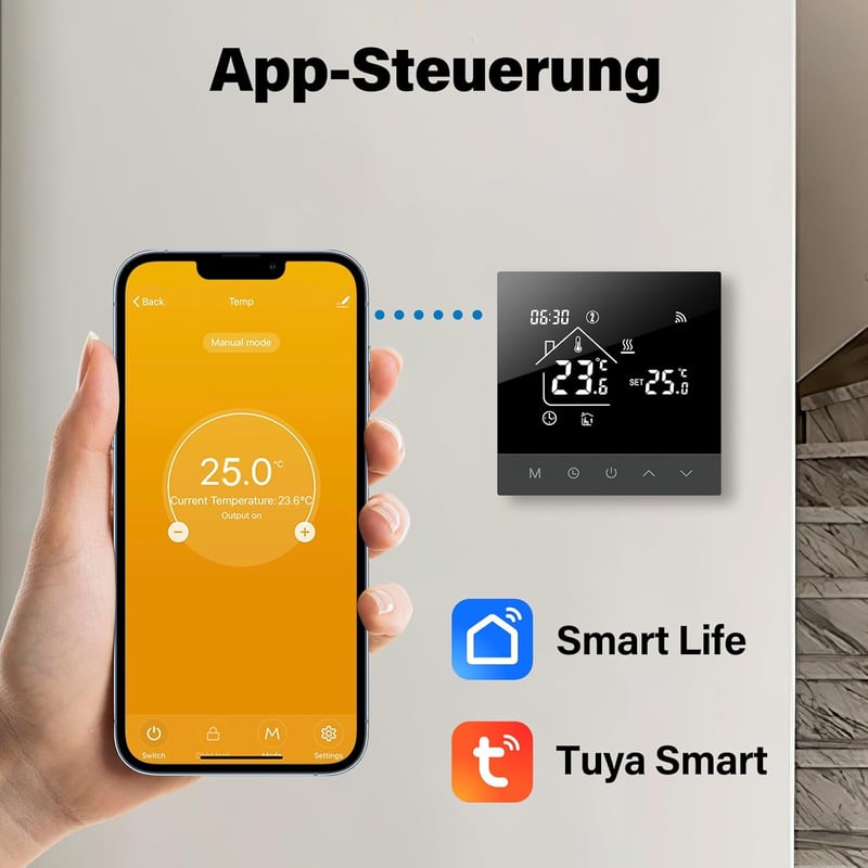 BEOK CONTROLS Digitális WiFi Padlófűtés Termosztát Vízi Fűtéshez LCD Kijelzővel Programozható Okos Szobatermosztát Tuya Alexa App