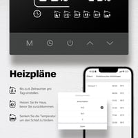 BEOK CONTROLS Digitális WiFi Padlófűtés Termosztát Vízi Fűtéshez LCD Kijelzővel Programozható Okos Szobatermosztát Tuya Alexa App 4
