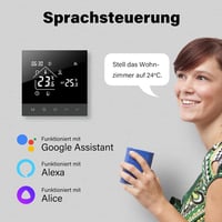 BEOK CONTROLS Digitális WiFi Padlófűtés Termosztát Vízi Fűtéshez LCD Kijelzővel Programozható Okos Szobatermosztát Tuya Alexa App 6