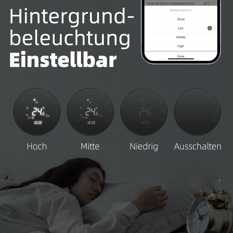 BEOK CONTROLS Okos Padlófűtés Termosztát WiFi Programozható Elektromos Fűtésszabályozó Tuya Smart Life Google Home Alexa
