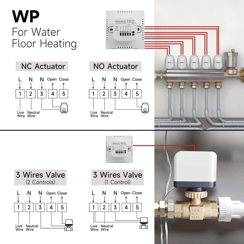 BEOK CONTROLS Okos Termosztát Padlófűtéshez WiFi Programozható Szobatermosztát Tuya Alexa Google Home Fekete TGW60B