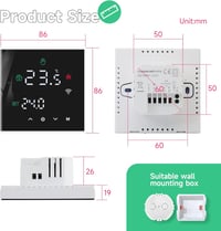 BEOK CONTROLS Okos Termosztát Padlófűtéshez WiFi Programozható Szobatermosztát Tuya Alexa Google Home Fekete TGW60B 5
