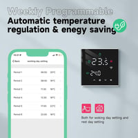 BEOK CONTROLS Okos Termosztát Padlófűtéshez WiFi Programozható Szobatermosztát Tuya Alexa Google Home Fekete TGW60B 3