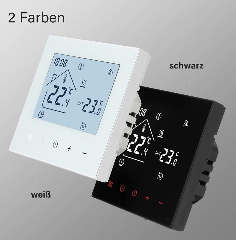 BEOK CONTROLS Okos Termosztát WiFi Kazán Fűtés Programozható Szobatermosztát Padlófűtés LCD Kijelző Fehér