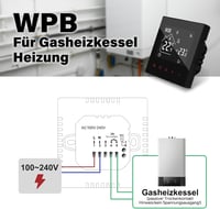BEOK CONTROLS Okos Termosztát WiFi Kazán Padlófűtés Programozható Szobatermosztát LCD Kijelző Alexa Tuya App Fekete 2