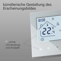 BEOK CONTROLS Okos Termosztát WiFi Programozható Padlófűtés Szabályozó 230V Fehér Alexa Kompatibilis Szenzorral 2