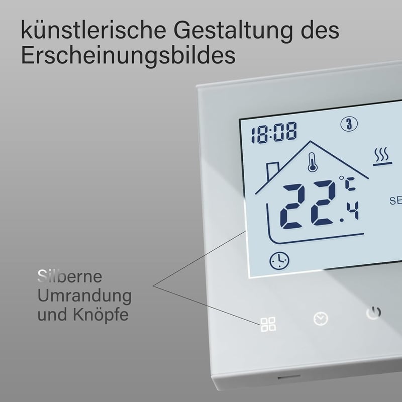BEOK CONTROLS Okos Termosztát WiFi Programozható Padlófűtés Szabályozó 230V Fehér Alexa Kompatibilis Szenzorral