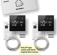 BEOK CONTROLS Programozható padlófűtés vízhőmérséklet vezérlő üveg érintő termosztát okostelefonos online távirányító AC230V 3A fekete 2 cso 6