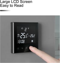 BEOK CONTROLS Programozható padlófűtés vízhőmérséklet vezérlő üveg érintő termosztát okostelefonos online távirányító AC230V 3A fekete 2 cso 8