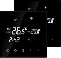 BEOK CONTROLS Programozható padlófűtés vízhőmérséklet vezérlő üveg érintő termosztát okostelefonos online távirányító AC230V 3A fekete 2 cso 1