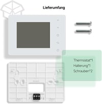 BEOK CONTROLS Programozható Szobatermosztát Gázkazán Vezérléshez, Digitális Fűtés Termosztát Háttérvilágítással, Fehér BOT-W306 7