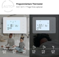 BEOK CONTROLS Programozható Szobatermosztát Gázkazán Vezérléshez, Digitális Fűtés Termosztát Háttérvilágítással, Fehér BOT-W306 2