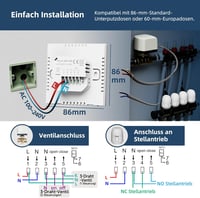 BEOK CONTROLS TOL47WIFI Padlófűtés Termosztát WiFi Vízi Fűtéshez, Okos Szabályozó Alexa Kompatibilis Tuya Smart Life App 3A 5