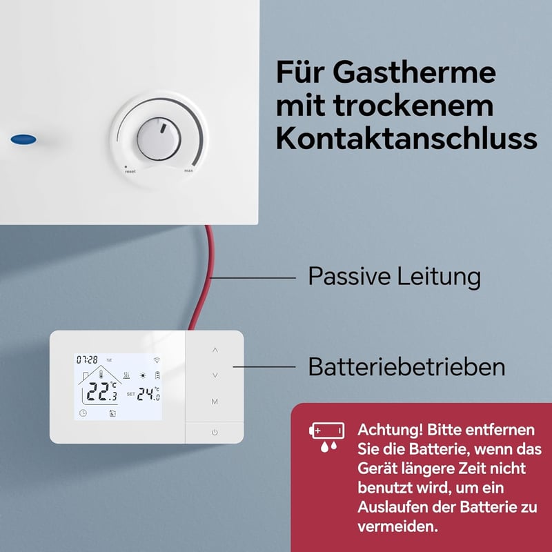 BEOK CONTROLS Vezeték nélküli gázkazán termosztát WiFi távirányítással
