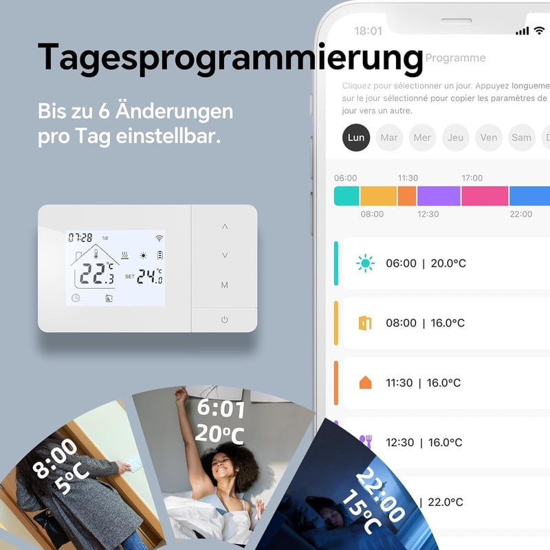 BEOK CONTROLS Vezeték nélküli gázkazán termosztát WiFi távirányítással