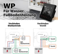 BEOK CONTROLS WiFi Okos Padlófűtés Termosztát - Vízalapú Rendszerekhez, Programozható, Alexa és Google Home Kompatibilis, 3A 230V, Fekete 4
