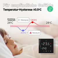 BEOK CONTROLS WiFi Okostermosztát Gáz/Víz Kazánhoz - Programozható, Padlófűtéshez, Alexa és Google Home Kompatibilis, Érintőképernyős, Feket 6