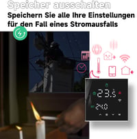 BEOK CONTROLS WiFi Okostermosztát Gáz/Víz Kazánhoz - Programozható, Padlófűtéshez, Alexa és Google Home Kompatibilis, Érintőképernyős, Feket 7