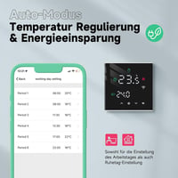 BEOK CONTROLS WiFi Okostermosztát Gáz/Víz Kazánhoz - Programozható, Padlófűtéshez, Alexa és Google Home Kompatibilis, Érintőképernyős, Feket 3