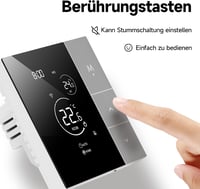BEOK CONTROLS Okos Padlófűtés Termosztát WiFi Digitális Vízes Fűtéshez Programozható Ezüst Tuya Smart Life Alexa Google Home 8