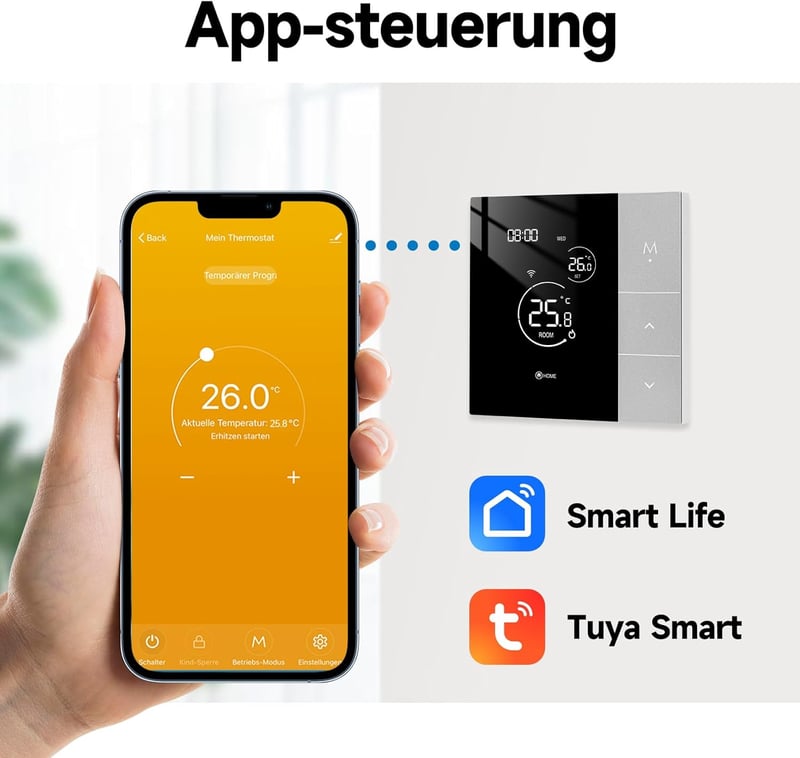 BEOK CONTROLS Okos Padlófűtés Termosztát WiFi Digitális Vízes Fűtéshez Programozható Ezüst Tuya Smart Life Alexa Google Home