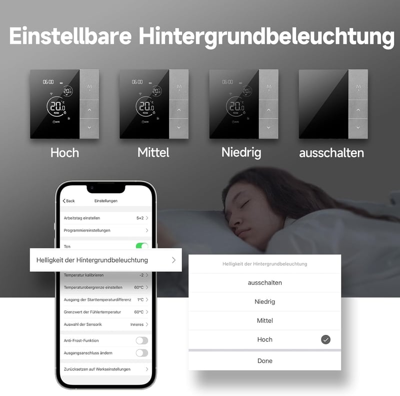 BEOK CONTROLS Okos Padlófűtés Termosztát WiFi Digitális Vízes Fűtéshez Programozható Ezüst Tuya Smart Life Alexa Google Home