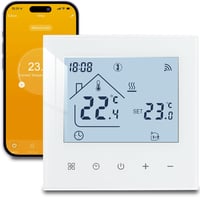 BEOK CONTROLS WiFi Okostermosztát Padlófűtéshez - Digitális Süllyesztett Fali Szabályozó, Alexa és Google Home Kompatibilis, 230V 1