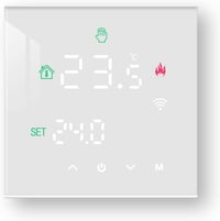BEOK CONTROLS WiFi Okostermosztát Padlófűtéshez - LCD Kijelzős Programozható Fűtésszabályzó, Alexa és Google Home Kompatibilis, Fehér, TGW60 1