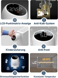 BEOK CONTROLS WiFi Radiátor Termosztát TRV-705 Okos Fűtésvezérlő Digitális Szabályozó Tuya App Google Alexa Kompatibilis 7