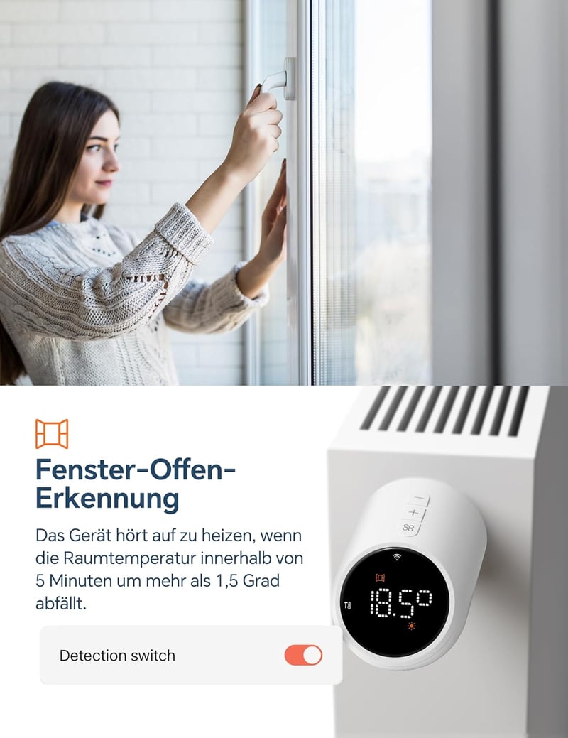 BEOK CONTROLS WiFi Radiátor Termosztát TRV-705 Okos Fűtésvezérlő Digitális Szabályozó Tuya App Google Alexa Kompatibilis