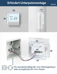 BEOK CONTROLS WiFi Termosztát Elektromos Padlófűtéshez - Okos Szobatermosztát Alexa Google Assistant Kompatibilis Digitális Fűtésszabályozó  8