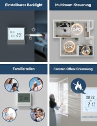 BEOK CONTROLS WiFi Termosztát Elektromos Padlófűtéshez - Okos Szobatermosztát Alexa Google Assistant Kompatibilis Digitális Fűtésszabályozó  5