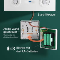 BEOK CONTROLS WiFi Termosztát Gázkazánokhoz - Elemes, 2 Vezetékes, Heti Programozható, TUYA/Smart Life Vezérlés, Google Assistant és Alexa K 2