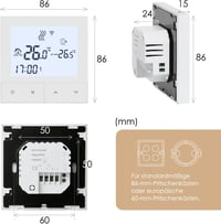 BEOK CONTROLS WiFi Termosztát Padlófűtéshez - Digitális Okos Szobatermosztát Elektromos Fűtéshez, Alexa Google Home Kompatibilis 16A Fehér 6
