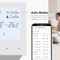 Beok TDS72WIFI-WPB Okos WiFi Padlófűtés Termosztát - Vízalapú Padlófűtéshez és Gázkazánhoz, Programozható, Alexa/Google Kompatibilis, Fehér 5