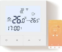 Beok TDS72WIFI-WPB Okos WiFi Padlófűtés Termosztát - Vízalapú Padlófűtéshez és Gázkazánhoz, Programozható, Alexa/Google Kompatibilis, Fehér 1