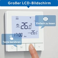 BEOK CONTROLS WiFi Okos Termosztát Padlófűtéshez Programozható Digitális Szobatermosztát 230V Alexa Kompatibilis Fehér 7