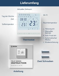 BEOK TOL47WIFI Okos WiFi Termosztát Gáz/Víz Kazánhoz és Padlófűtéshez - Programozható, Alexa és Google Asszisztens Kompatibilis 7
