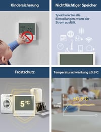 BEOK CONTROLS WiFi Termosztát Elektromos Padlófűtéshez - Okos Szobatermosztát Alexa Google Assistant Kompatibilis Digitális Fűtésszabályozó  7
