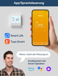 BEOK TOL47WIFI Okos WiFi Termosztát Gáz/Víz Kazánhoz és Padlófűtéshez - Programozható, Alexa és Google Asszisztens Kompatibilis 3